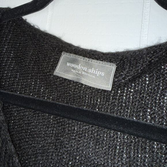 Wooden Ships Women’s Polkadot V Neck Sweater Black Gold Size M/L - Picture 4 of 5